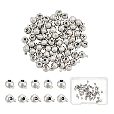 60Pcs Brass Crimp Beads FIND-UN0004-34B-1