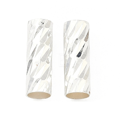 Brass Textured Tube Beads KK-H532-01B-S-1
