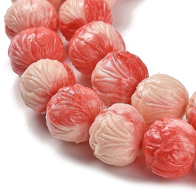 Synthetic Shell Carved Beads Strands SHEL-H007-02-1