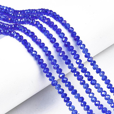 Electroplate Glass Beads Strands EGLA-A044-T3mm-B31-1