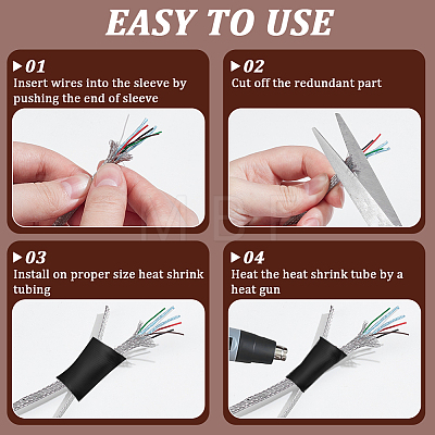 304 Stainless Steel Wire Braided Strap STAS-WH0044-114A-1