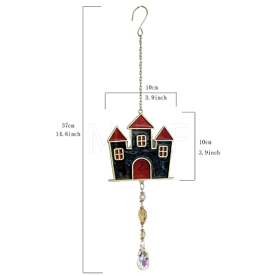 Halloween Castle Alloy & Iron & Eanmel Wind Chime PW-WG3109F-03-1