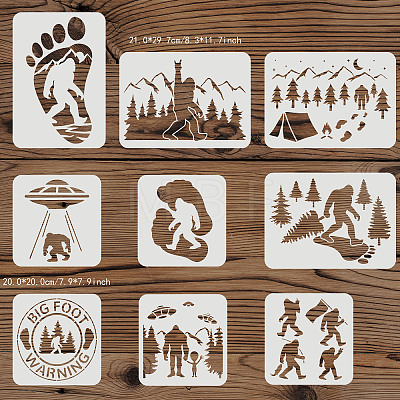 PET Hollow out Drawing Painting Stencils Sets DIY-WH0172-828-1