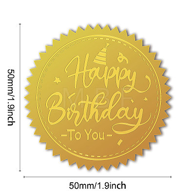 Self Adhesive Gold Foil Embossed Stickers DIY-WH0211-375-1