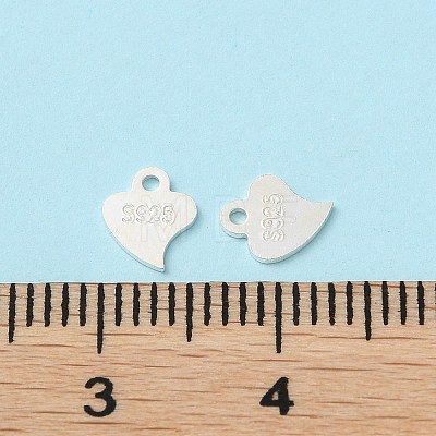 925 Sterling Silver Heart Chain Extender Connectors STER-P053-02S-1