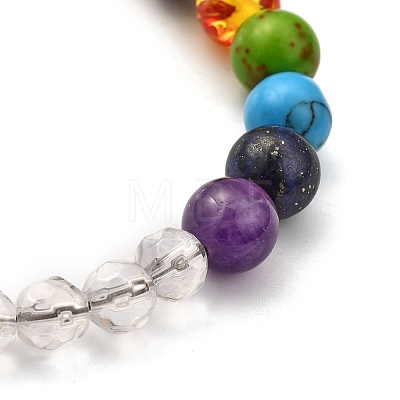 Chakra Round Ball Crystal Suncatcher Dowsing Pendulum Pendants PALLOY-JF00460-02-1