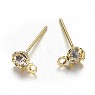 Brass Post Earring Findings X-EC592-G-1