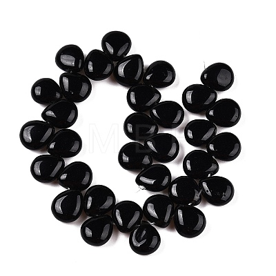 Natural Black Stone Beads Strands G-T138-129-1