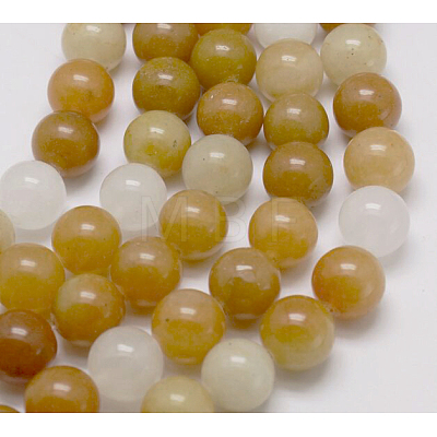 Natural Yellow Jade Beads Strands G-G150-10mm-1-1