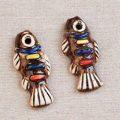 Handmade Porcelain Big Pendants PORC-Z003-01C-1