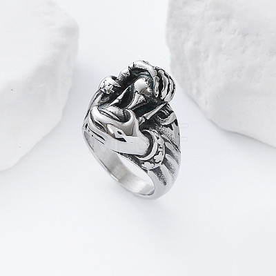 Vintage Punk 304 Stainless Steel Finger Rings YJ4863-5-1