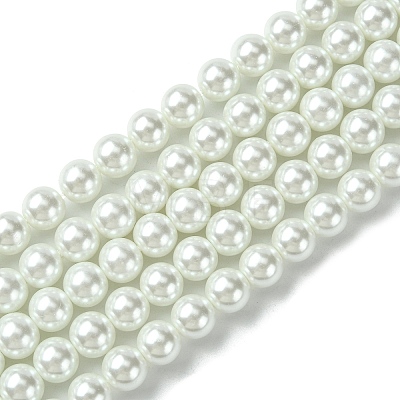 Eco-Friendly Dyed Glass Pearl Round Bead Strands X-HY-A002-8mm-RB001-1