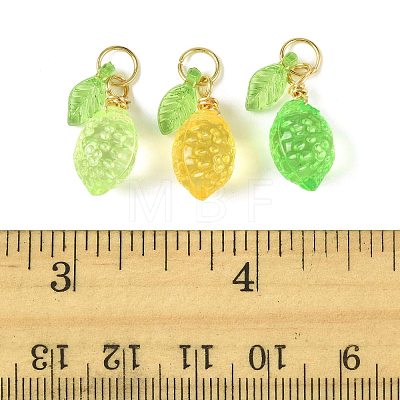 36Pcs 3 Colors Lemon Acrylic Pendants PALLOY-FS00059-02-1