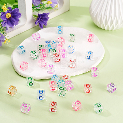 50Pcs Acrylic European Beads MACR-TADJ0001-13O-1