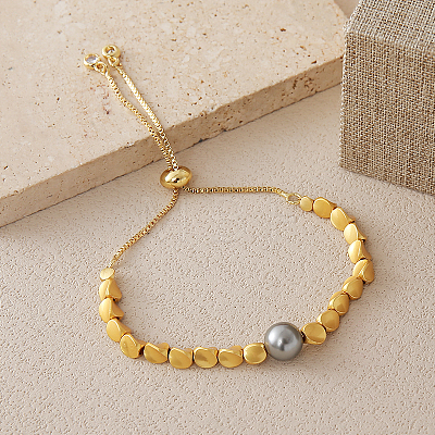 Adjustable Brass Box Chain Slider Bracelets CP1847-2-1