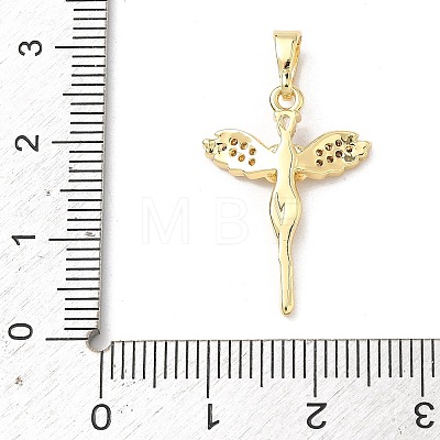 Brass Micro Pave Clear Cubic Zirconia Pendants KK-H255-16A-G-1