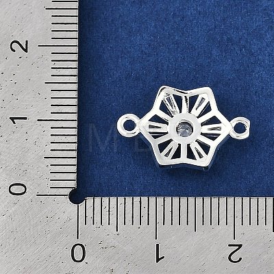 Brass Clear Cubic Zirconia Connector Charms KK-I719-02S-1