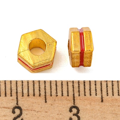 Brass Enamel Beads KK-P277-44G-02-1