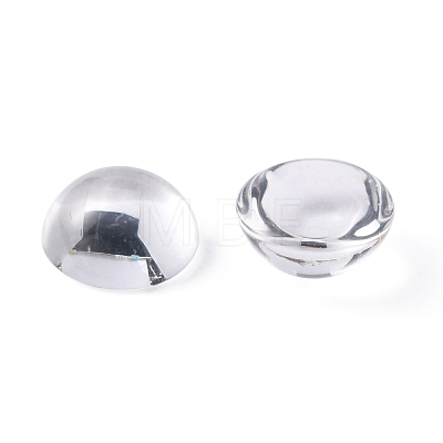 Transparent Half Round Glass Cabochons GGLA-R027-12mm-1