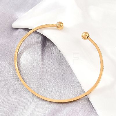 304 Stainless Steel Flat Open Cuff Bangles for Women SA-CBA45D5-26G-1