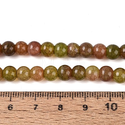 Ombre Effect Dyed Crackle Glass Beads Strands GLAA-Q106-01A-B01-1