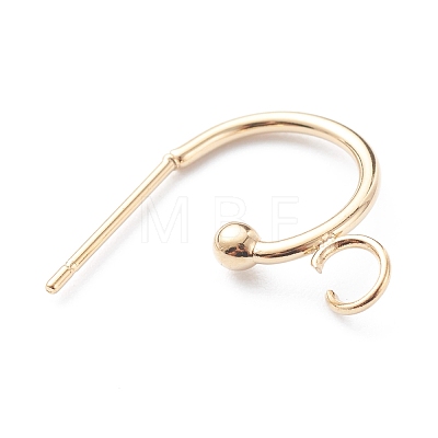 304 Stainless Steel Half Hoop Earrings STAS-Z028-B02-G-1