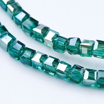 Electroplate Glass Beads Strands EGLA-F121-HR-A01-1