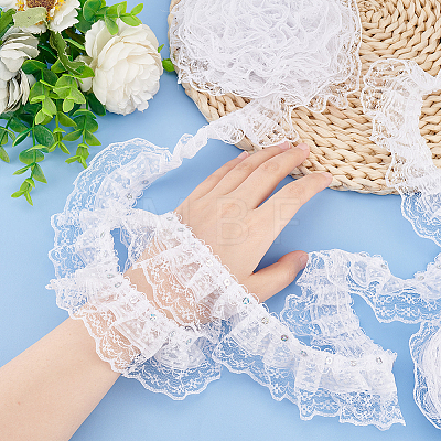 Polyester Lace Trim OCOR-WH0047-91A-1