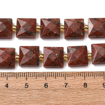 Natural Red Sesame Jasper Beads Strands G-F839-A17-01-1