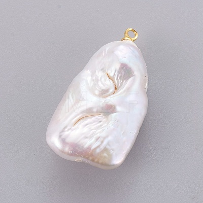 Natural Cultured Freshwater Pearl Pendants PEAR-L025-10G-1