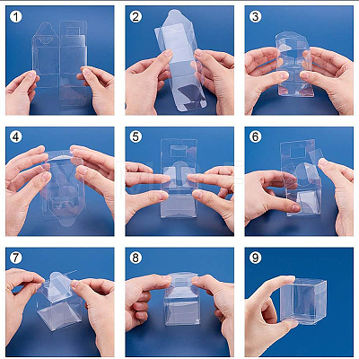 Transparent Plastic PET Box Gift Packaging CON-WH0052-4x4cm-1