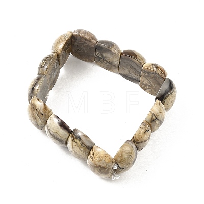 Natural Mexican Agate Beaded Stretch Bracelets BJEW-D036-01-1