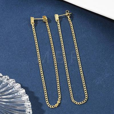 Long Chain Tassel Dangle Stud Earrings for Girl Women ZIRC-C025-23G-1