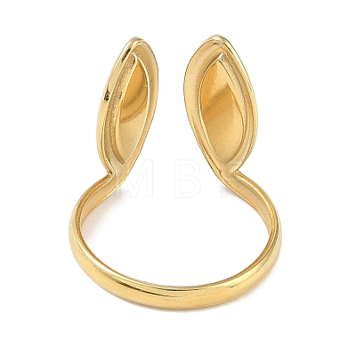 Ion Plating(IP) 304 Stainless Steel Enamel Horse Eye Open Cuff Rings for Women RJEW-L107-044G-02-1