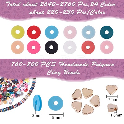 2400Pcs Single Colors Handmade Polymer Clay Beads CLAY-SZ0001-55-1