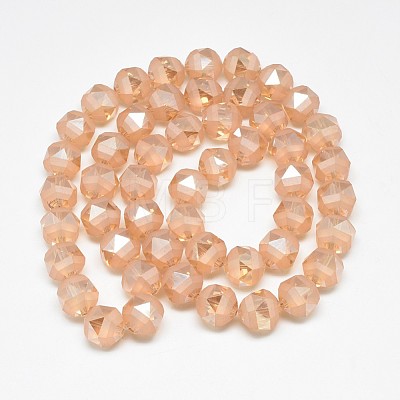 Electroplate Glass Beads Strands EGLA-Q085-10mm-05-1