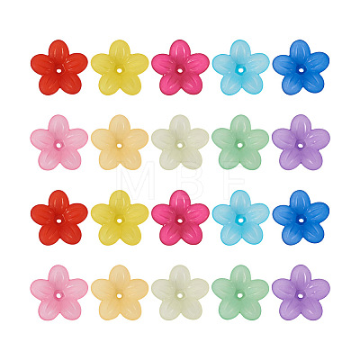 Yilisi 200Pcs 10 Colors Frosted Acrylic Bead Caps MACR-YS0001-02-1