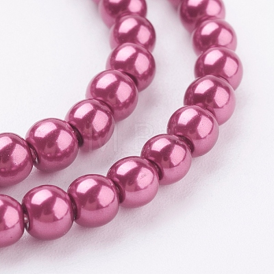 Eco-Friendly Dyed Glass Pearl Round Beads Strands HY-A002-4mm-RB027-1