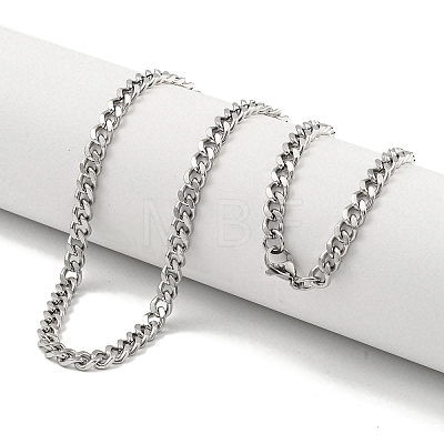 Non-Tarnish 201 Stainless Steel Cuban Link Chain Necklaces for Women and Men NJEW-F322-12P-01-1