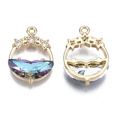 Faceted Transparent Glass Pendants GLAA-T020-18B-1