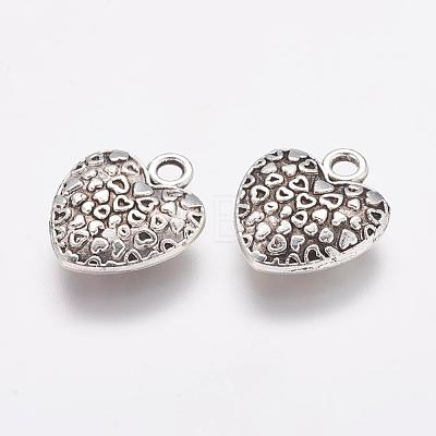 Tibetan Style Alloy Heart Charms TIBEP-Q043-180-RS-1