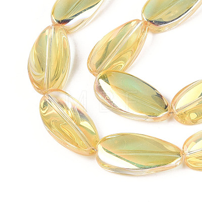 Electroplate Transparent Glass Beads Strands EGLA-N055-02C-1