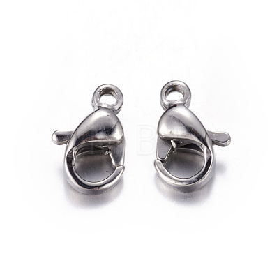 304 Stainless Steel Lobster Claw Clasps X-STAS-R050-9x5mm-1