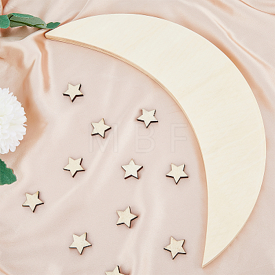 DIY Wood Moon & Star Wall Decoration Painting Kit FIND-WH0117-71-1