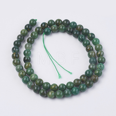 Natural African Jade Beads Strands G-F560-6mm-B01-1