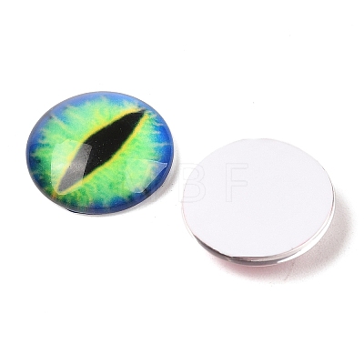 Half Round/Dome Dragon Eye Printed Glass Cabochons GGLA-A002-20mm-AB-1