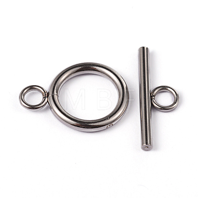 304 Stainless Steel Ring Toggle Clasps X-STAS-L176-12P-1