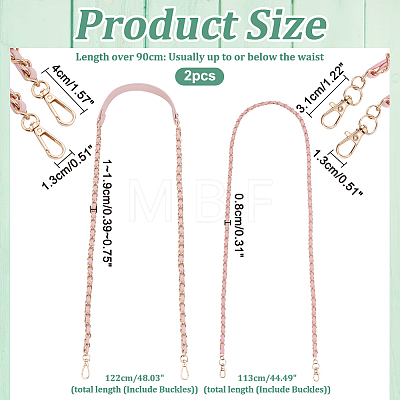 WADORN 2Pcs 2 Styles Purse Chains DIY-WR0003-26C-1