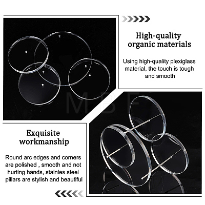 3-Tier Round Acrylic Finger Ring Riser Display Stands RDIS-WH0004-13-1