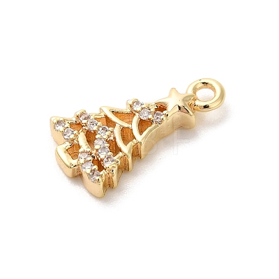 Brass Micro Pave Cubic Zirconia Charms KK-P278-07G-1